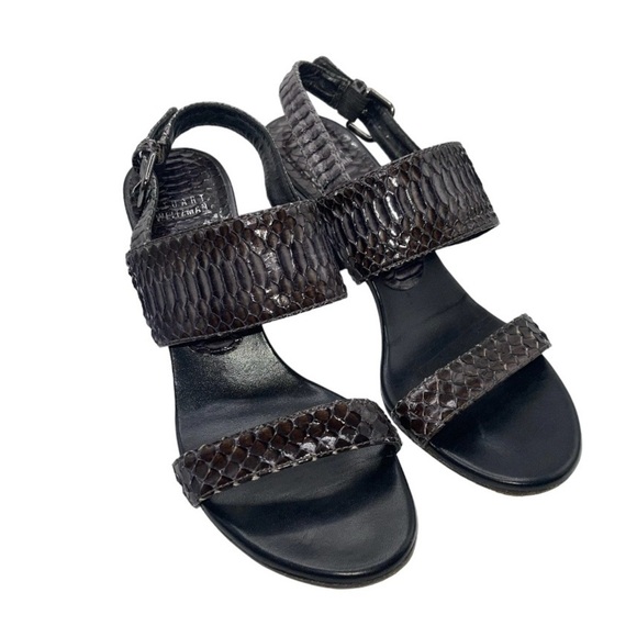 Stuart Weitzman Heels‎ Women's 8 US Snakeskin Slingback Sandals Strap Vintage - Picture 2 of 13